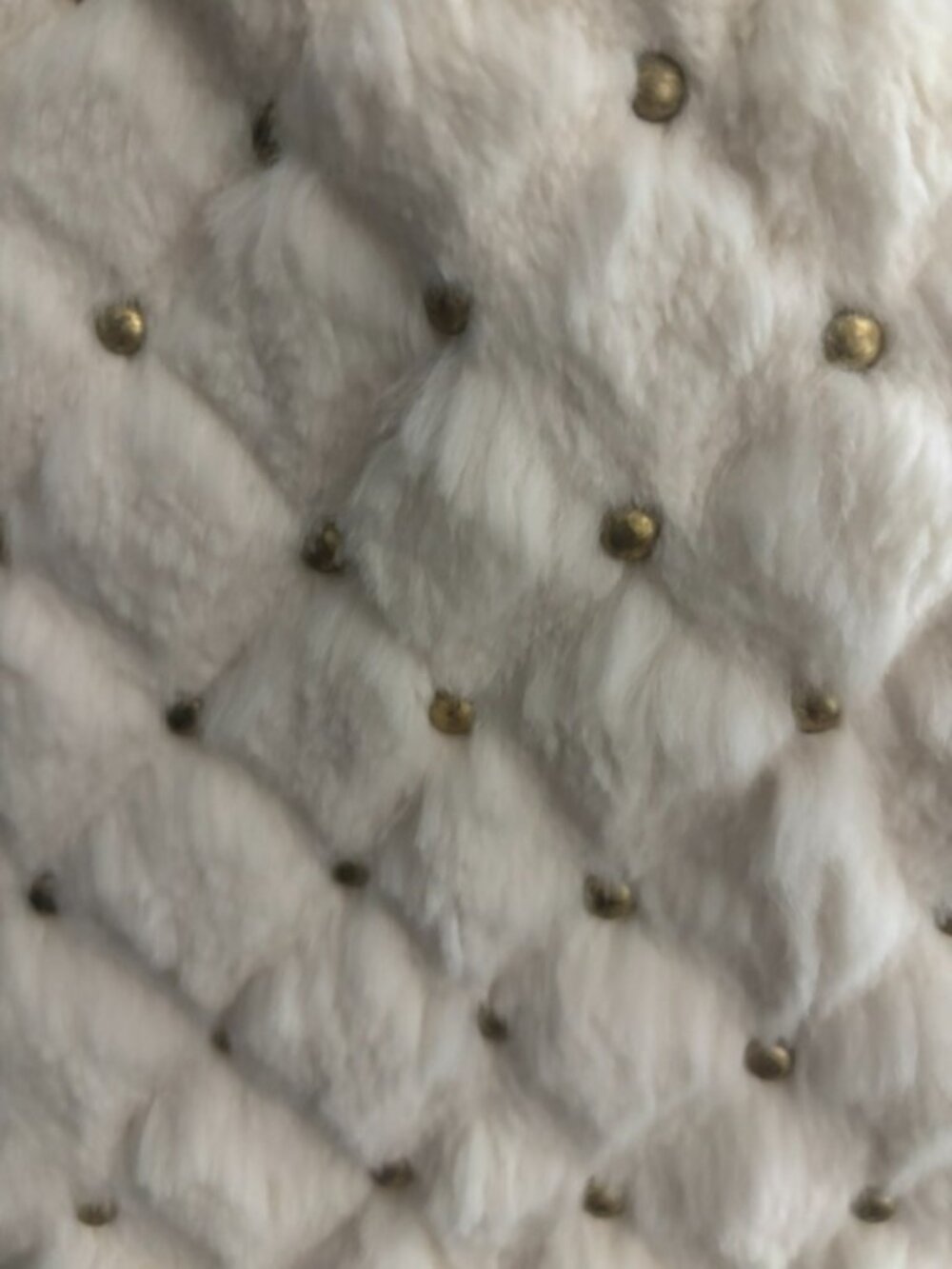 Ivory Sheri Bodell Genuine Rabbit Fur Jacket with Gold Studs - Medium - Picture 4 of 4